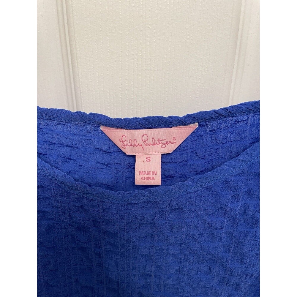 Lilly Pulitzer Size Small Naeem Fringe Tank Top Camisole Blue - Picture 3 of 8